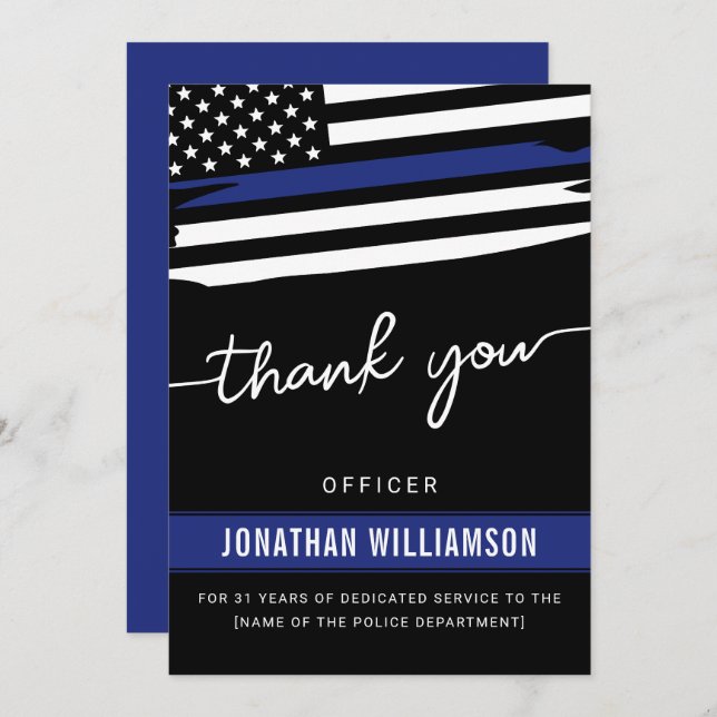 Custom Thank You Police Officer Retirement Gift (Front/Back)