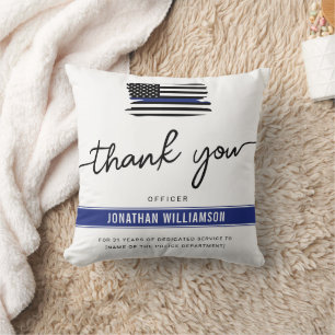Custom Thank You Police Officer Retirement Gift Cushion