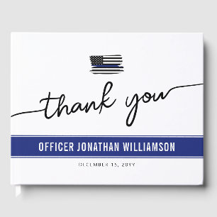 Custom Thank You Police Officer Retirement Gift Guest Book