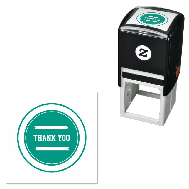 Custom THANK YOU Printed Crisp Green Impression Self-inking Stamp (In Situ)