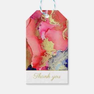 Custom Thank You Red Gold Blue Gift Tags