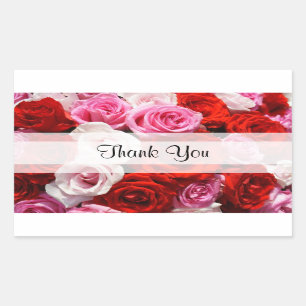 Custom "Thank You" Roses Rectangular Sticker