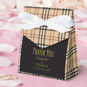 Custom Thank You Scottish tartan pattern Favour Box