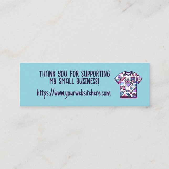 Custom Thank You Shirt Small Business  Mini Business Card (Front)