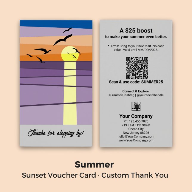 Custom Thank You Text · Sunset Voucher Card (Custom Thank You Text · Sunset Voucher Card)