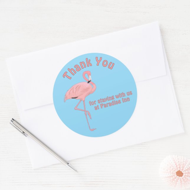 Custom Thank You Tropical Beach Theme Classic Round Sticker (Envelope)