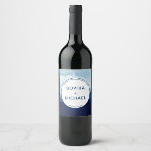 Custom Thank You Wedding Guests Gifts Watercolor Wine Label