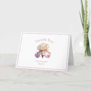Custom Thank You Wedding Label, Blush Flower Card