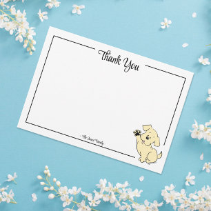 Custom Thank You Yellow Lab Puppy Note Card