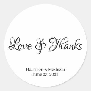 Custom thanks Wedding gift favour tag stickers