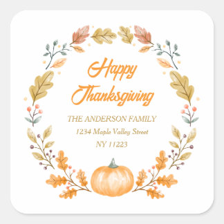 Custom Thanksgiving Address Label Fall Pumpkin