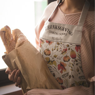 Custom Thanksgiving Cooking Squad Fall Harvest Apron