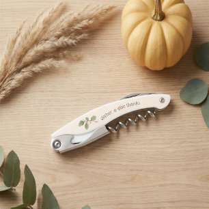 Custom Thanksgiving Corkscrew Wine Opener