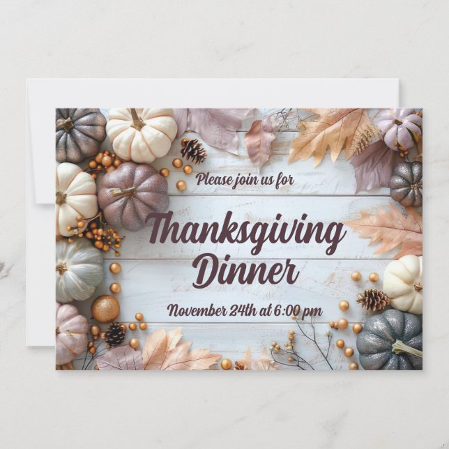 Custom Thanksgiving Dinner Invitation (Front)