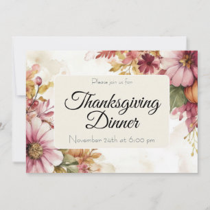 Custom Thanksgiving Dinner Pumpkin Invitation