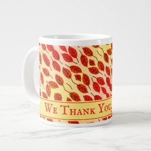 Custom THANKSGIVING Fall Autumn Leaves Large Coffee Mug