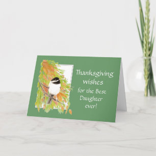 Custom Thanksgiving Humour Bird Autumn Daughter Holiday Card