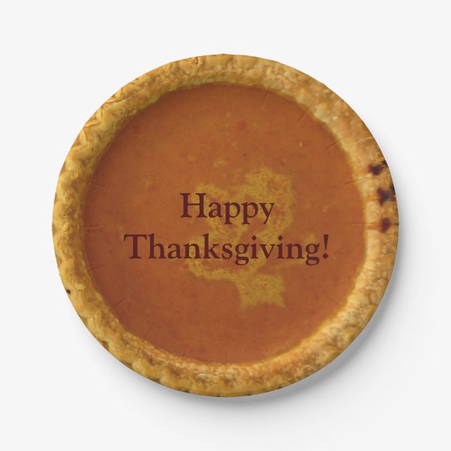 Custom Thanksgiving Paper Plates Pumpkin Pie (Front)