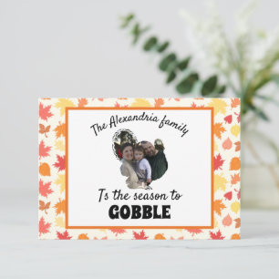 Custom thanksgiving turkey photo season to gobble card
