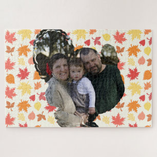 Custom thanksgiving turkey photo season to gobble jigsaw puzzle