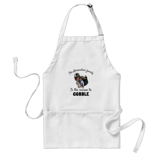 Custom thanksgiving turkey photo season to gobble standard apron (Front)