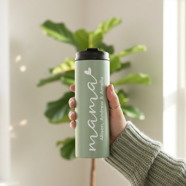 Custom Thermal Tumbler Gift for Mum from Children (Personalized Mug for Mom Mother’s Day Gift, Custom Name Tumbler Gift for Mom from Kids)