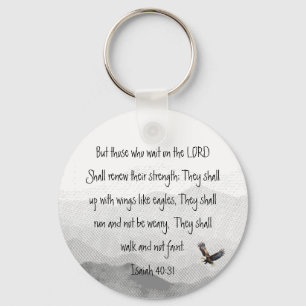 Custom They Who Wait Upon the Lord Eagle Isaiah Key Ring