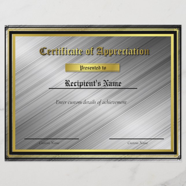 Custom Thin Blue Line Flag Certificate (Front)