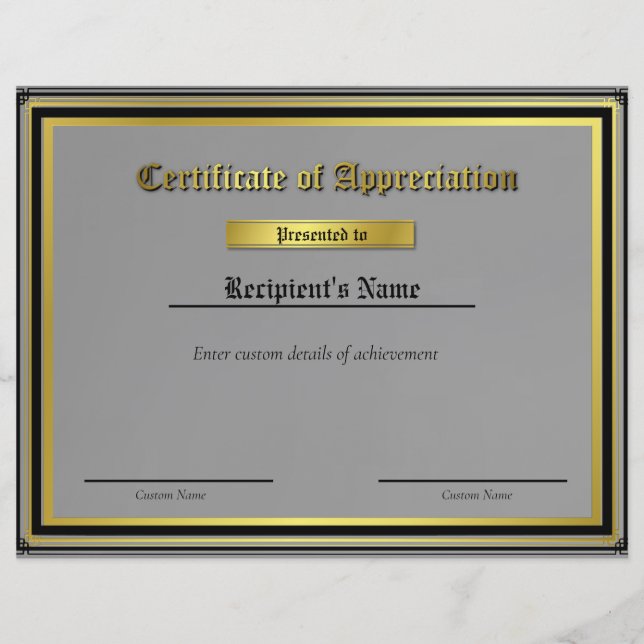 Custom Thin Blue Line Flag Certificate (Front)