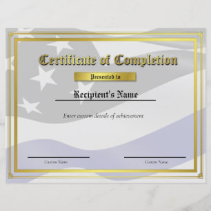 Custom Thin Blue Line Flag Certificate