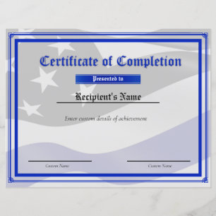 Custom Thin Blue Line Flag Certificate