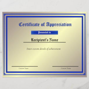 Custom Thin Blue Line Flag Certificate