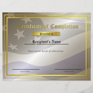 Custom Thin Blue Line Flag Certificate