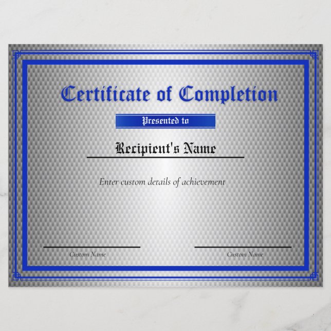 Custom Thin Blue Line Flag Certificate (Front)