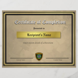 Custom Thin Blue Line Flag Certificate