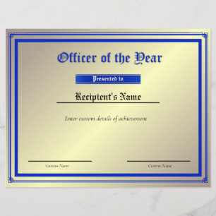 Custom Thin Blue Line Flag Certificate