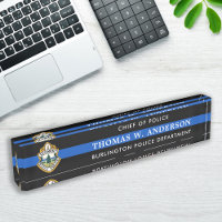 Custom Thin Blue Line Police Officer Dept Logo