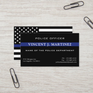 Custom Thin Blue Line Police Officer Police Dept Business Card