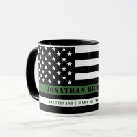 Custom Thin Green Line USA Flag Military Soldier