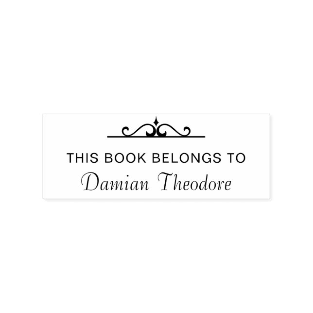 Custom "This Book Belongs To" Book Rubber Stamp (Imprint)