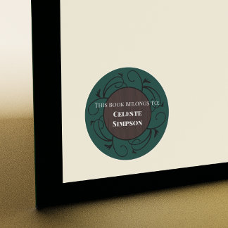 Custom This Book Belongs to | Gothic Inspired Classic Round Sticker
