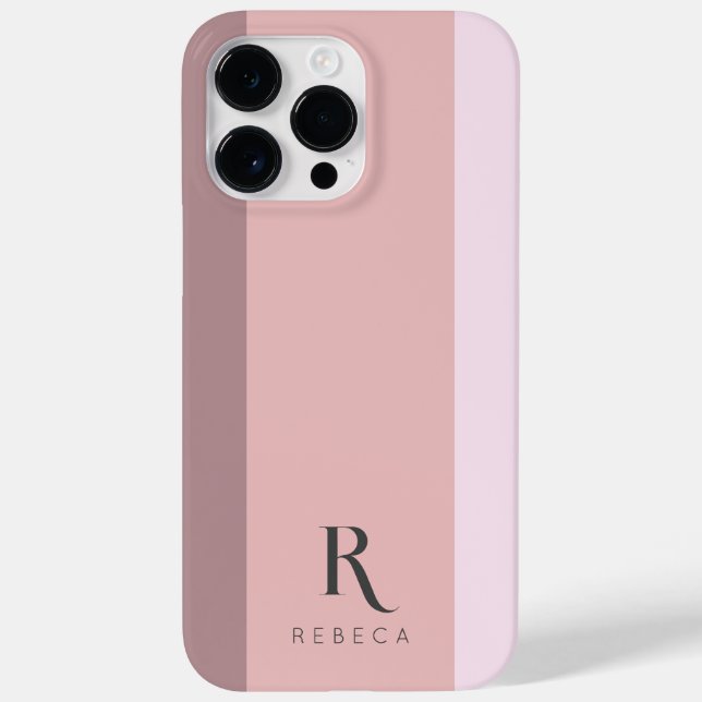 Custom Three Colour Block Dusty Rose Gold Pastel Case-Mate iPhone Case (Back)