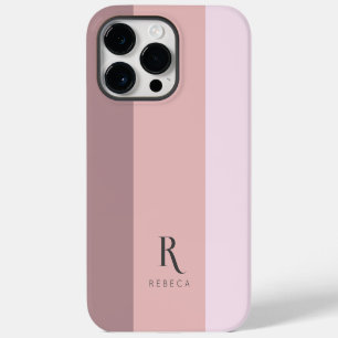 Custom Three Colour Block Dusty Rose Gold Pastel iPhone 14 Pro Max Case