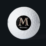 Custom Three-Layered Monogram with First Name Golf Balls<br><div class="desc">UNIQUE LAYERING OF THE MONOGRAM -- look closely and you will see three colours, which gives it the feeling of depth. Personalised additionally with the first name. Special idea for a gift or you might just enjoy for yourself! If you have any design questions or a special request, please send...</div>