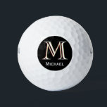 Custom Three-Layered Monogram with First Name Golf Balls<br><div class="desc">UNIQUE LAYERING OF THE MONOGRAM -- look closely and you will see three colours, which gives it the feeling of depth. Personalised additionally with the first name. Special idea for a gift or you might just enjoy for yourself! If you have any design questions or a special request, please send...</div>