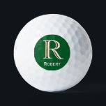 Custom Three-Layered Monogram with First Name Golf Balls<br><div class="desc">UNIQUE LAYERING OF THE MONOGRAM -- look closely and you will see three colours, which gives it the feeling of depth. Personalised additionally with the first name. Special idea for a gift or you might just enjoy for yourself! If you have any design questions or a special request, please send...</div>