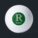 Custom Three-Layered Monogram with First Name Golf Balls<br><div class="desc">UNIQUE LAYERING OF THE MONOGRAM -- look closely and you will see three colours, which gives it the feeling of depth. Personalised additionally with the first name. Special idea for a gift or you might just enjoy for yourself! If you have any design questions or a special request, please send...</div>