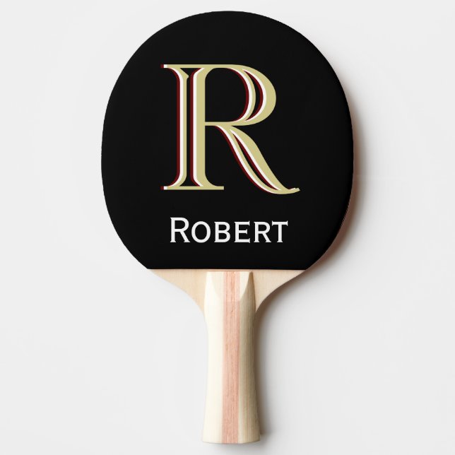 Custom Three-Layered Monogram with First Name Ping Ping Pong Paddle (Front)
