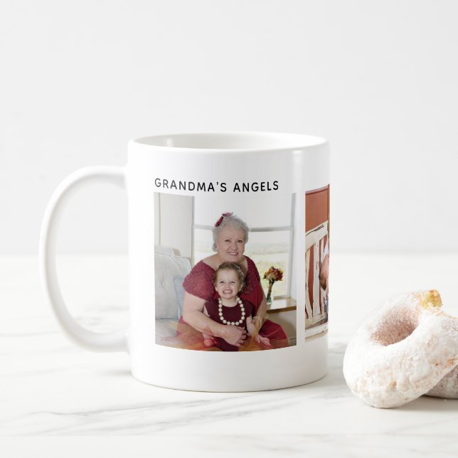 Custom Three Photo Personalised Grandparent Coffee Mug (With Donut)