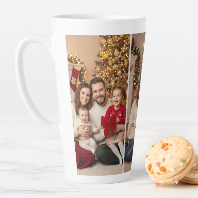 Custom Three Photos Latte Mug (In Situ)